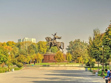 Tashkent, Uzbekistan - October 2019 : City center in autumn