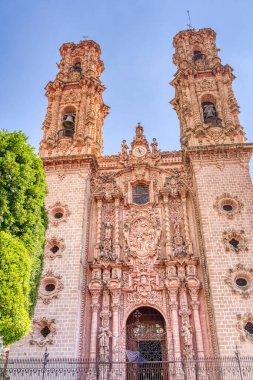 Taxco, Guerrero, Mexico - January 2022 : Historical center landmarks in sunny weather