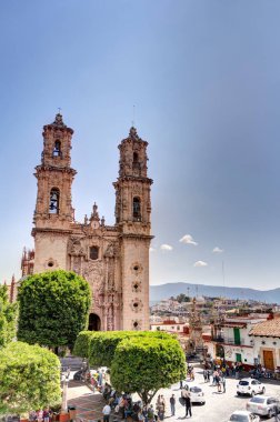 Taxco, Guerrero, Mexico - January 2022 : Historical center landmarks in sunny weather