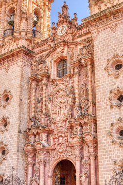 Taxco, Guerrero, Mexico - January 2022 : Historical center landmarks in sunny weather