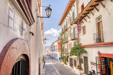 Taxco, Guerrero, Mexico - January 2022 : Historical center landmarks in sunny weather
