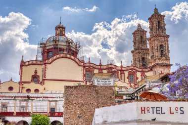 Taxco, Guerrero, Mexico - January 2022 : Historical center landmarks in sunny weather