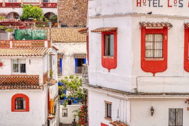 Taxco, Guerrero, Mexico - January 2022 : Historical center landmarks in sunny weather