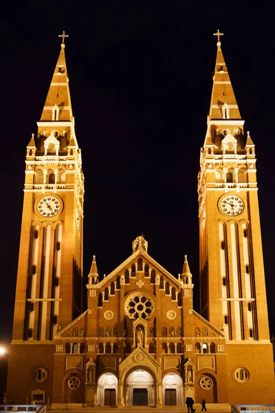 Szeged Hungary February 2021 Cathedral Square Wintertime Hdr Image — Stock Fotó