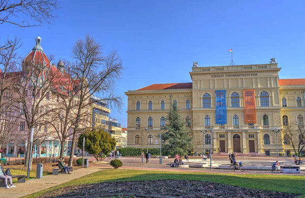 Szeged Hungary February 2021 Historical Center Sunny Weather — 图库照片