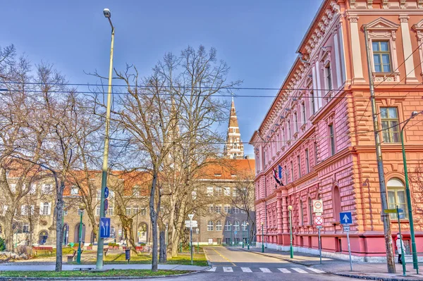 Szeged Hungary February 2021 Historical Center Sunny Weather — Foto de Stock