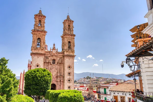 Taxco, Guerrero, Mexico - January 2022 : Historical center landmarks in sunny weather