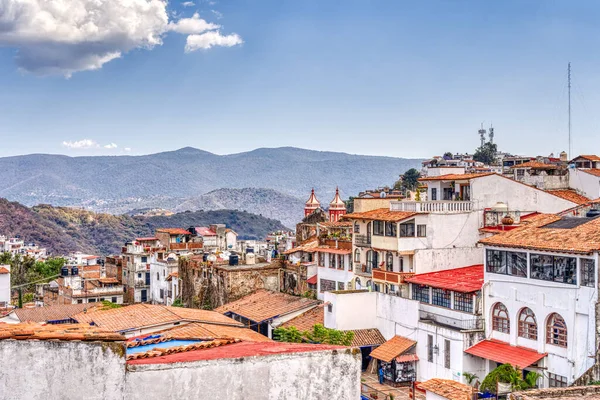 Taxco, Guerrero, Mexico - January 2022 : Historical center landmarks in sunny weather