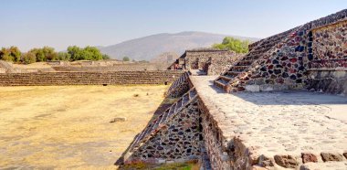 Teotihuacan, Mexico - February 2017 : Historical precolonial site in sunny weather