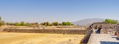 Teotihuacan, Mexico - February 2017 : Historical precolonial site in sunny weather