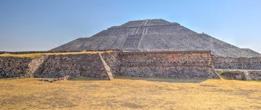 Teotihuacan, Mexico - February 2017 : Historical precolonial site in sunny weather