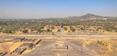 Teotihuacan, Mexico - February 2017 : Historical precolonial site in sunny weather
