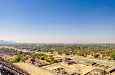 Teotihuacan, Mexico - February 2017 : Historical precolonial site in sunny weather