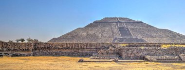 Teotihuacan, Mexico - February 2017 : Historical precolonial site in sunny weather