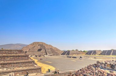 Teotihuacan, Mexico - February 2017 : Historical precolonial site in sunny weather