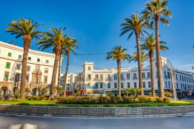Tetouan, Morocco - January 2020 : Colonial center of the city at wintertime