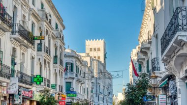 Tetouan, Morocco - January 2020 : Colonial center of the city at wintertime