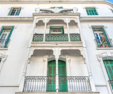 Tetouan, Morocco - January 2020 : Colonial center of the city at wintertime