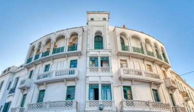Tetouan, Morocco - January 2020 : Colonial center of the city at wintertime