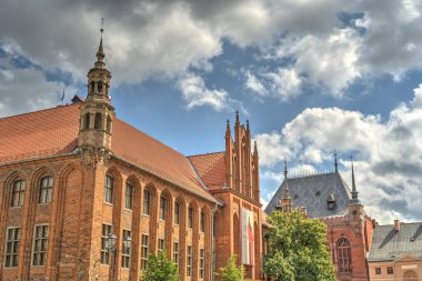 Torun, Poland - August 2021: Beautiful view on the Historical center of the city in summertime