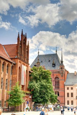 Torun, Poland - August 2021: Beautiful view on the Historical center of the city in summertime