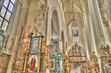 Torun, Poland - July 2021: Interior of the St John Cathedral 