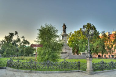Warsaw, Poland - August 2021 : Nowy Swiat Street at dusk
