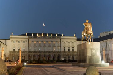 Warsaw, Poland - August 2021 : Nowy Swiat Street at dusk