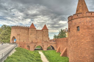 Warsaw, Poland - August 2021: View on the old town in cloudy weather