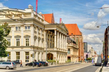 Wroclaw, Poland - August 2021: Beautiful view on the historical center on the city in summer day