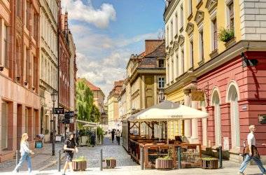 Wroclaw, Poland - August 2021: Beautiful view on the historical center on the city in summer day