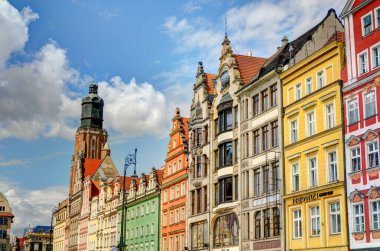 Wroclaw, Poland - August 2021: Beautiful view on the historical center on the city in summer day