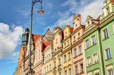 Wroclaw, Poland - August 2021: Beautiful view on the historical center on the city in summer day