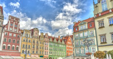 Wroclaw, Poland - August 2021: Beautiful view on the historical center on the city in summer day