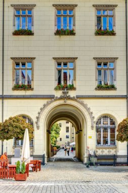 Wroclaw, Poland - August 2021: Beautiful view on the historical center on the city in summer day