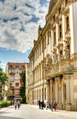 Wroclaw, Poland - August 2021: Beautiful view on the historical center on the city in summer day