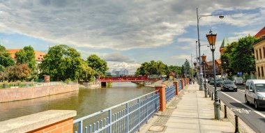Wroclaw, Poland - August 2021: Beautiful view on the historical center on the city in summer day