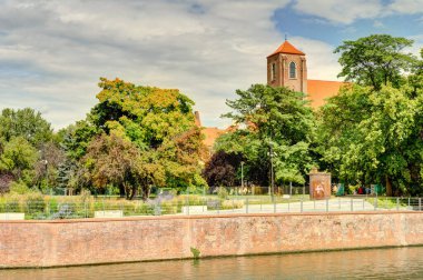 Wroclaw, Poland - August 2021: Beautiful view on the historical center on the city in summer day