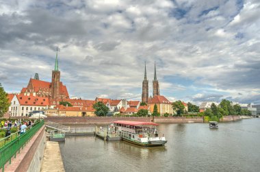 Wroclaw, Poland - August 2021: Beautiful view on the historical center on the city in summer day