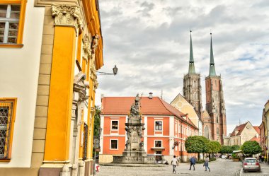 Wroclaw, Poland - August 2021: Historical center in summertime