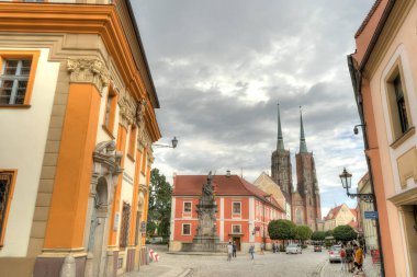 Wroclaw, Poland - August 2021: Historical center in summertime