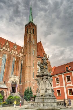 Wroclaw, Poland - August 2021: Historical center in summertime