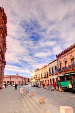 Zacatecas, Mexico - March 2017: Beautiful view on the Historical center of the city in sunny weather