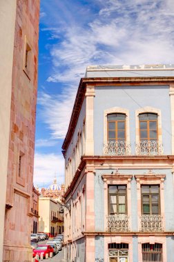 Zacatecas, Mexico - March 2017: Beautiful view on the Historical center of the city in sunny weather