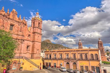 Zacatecas, Mexico - March 2017: Beautiful view on the Historical center of the city in sunny weather