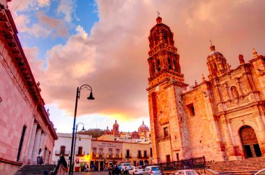 Zacatecas, Mexico - March 2017: Beautiful view on the Historical center of the city in sunny weather