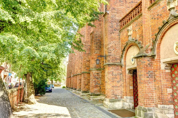 Torun, Poland - August 2021: Beautiful view on the Historical center of the city in summertime