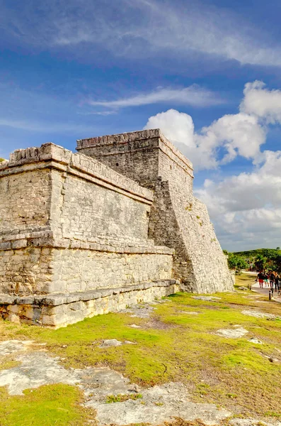 Tulum Mexico February 2017 View Mayan Ruins Cloudy Weather — Foto Stock