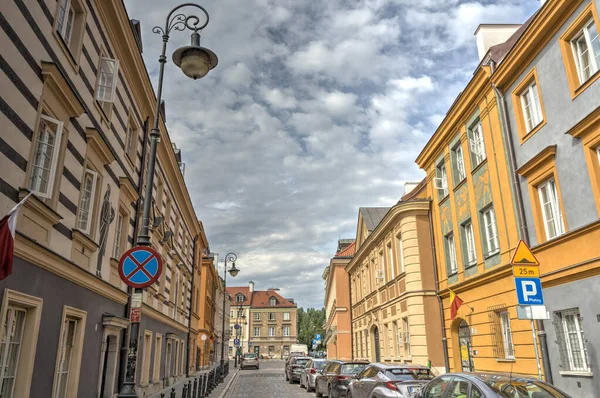 Warsaw, Poland - August 2021: View on the old town in cloudy weather