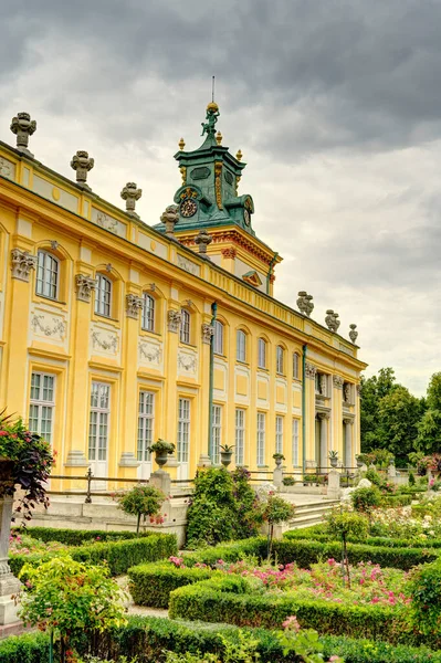 Warsaw Poland August 2021 Beautiful View Wilanow Palace Cloudy Weather — Foto Stock